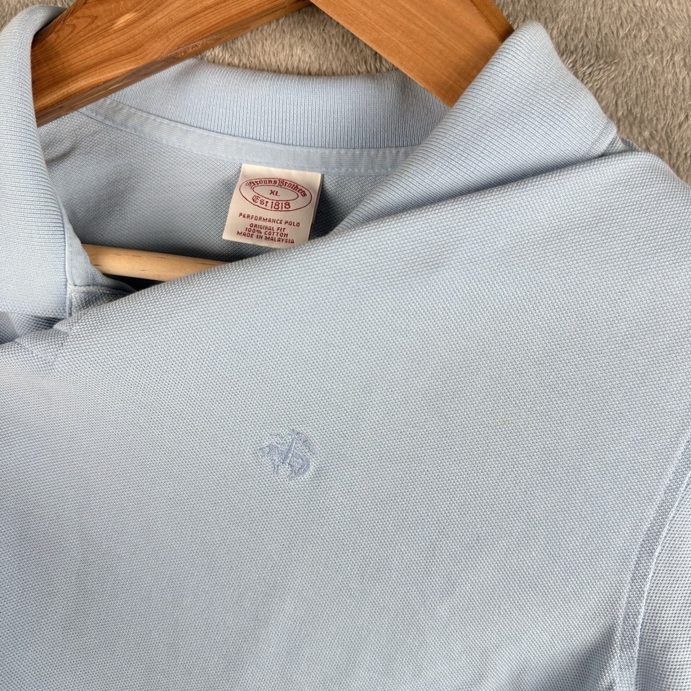 Brooks Brothers Performance Polo Shirt Mens XL Blue Original Fit Solid Golf Prep